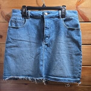 Copper Key Blue Denim Mini Skirt